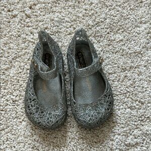 Mini Melissa Sparkling Silver Kids Dress Shoes